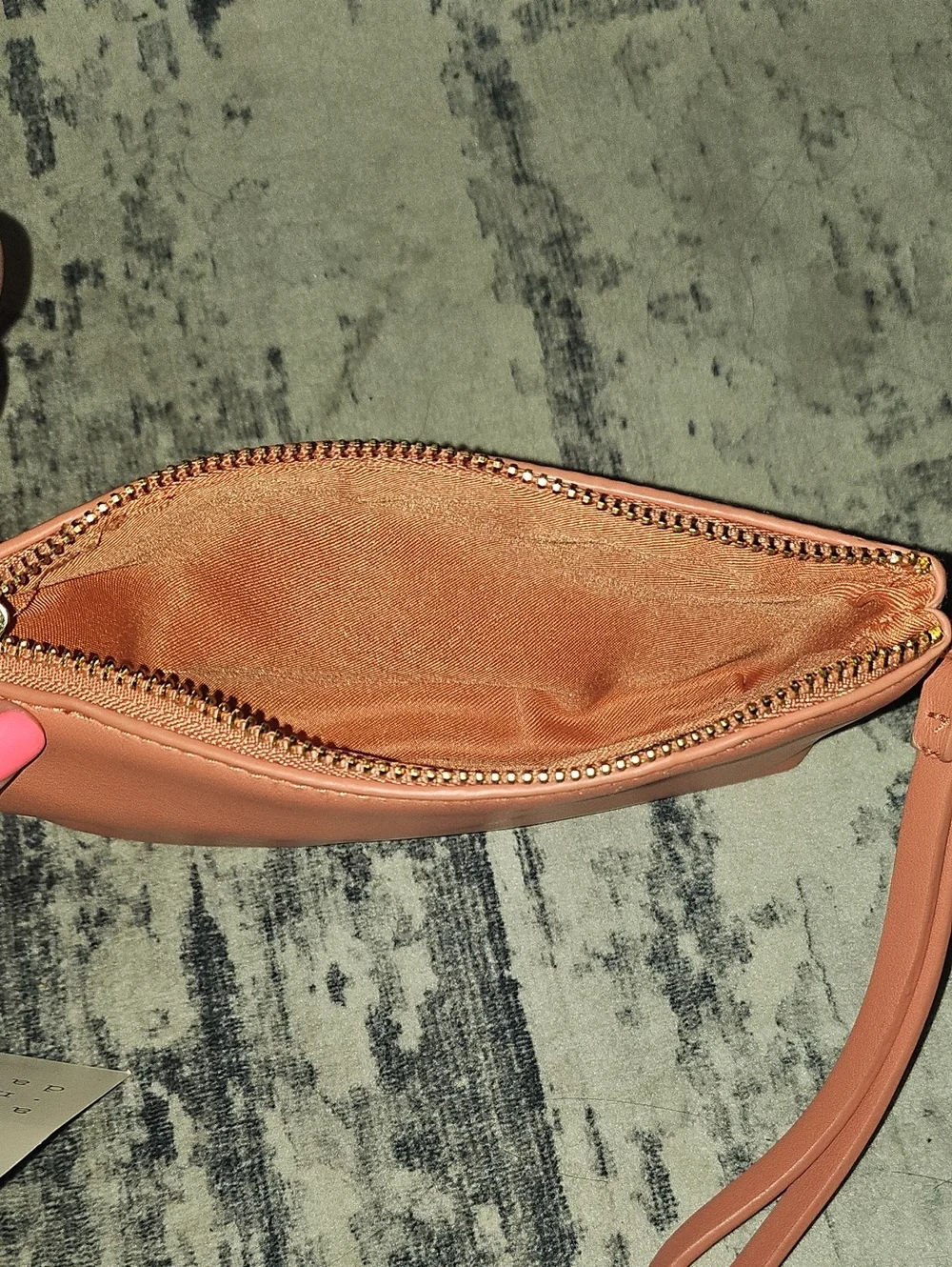 🟢 a new day Coral Faux-Leather Wristlet Clutch